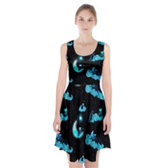 Starry Night With Foxes, Cats And An Owl Moon Racerback Midi Dress by TanitaSiberia