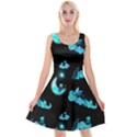 Starry night with foxes, cats and an owl moon Reversible Velvet Sleeveless Dress View1