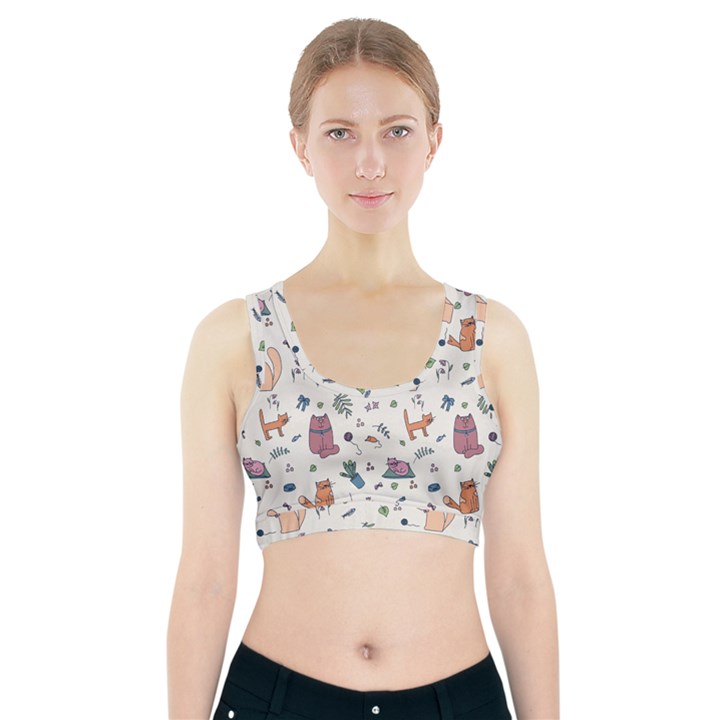 Funny Cats Sports Bra With Pocket