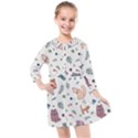 Funny Cats Kids  Quarter Sleeve Shirt Dress View1