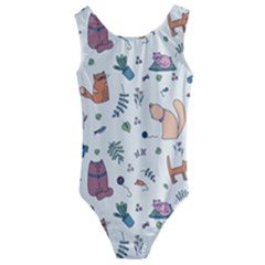 Funny Cats Kids  Cut-out Back One Piece Swimsuit by SychEva