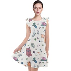 Funny Cats Tie Up Tunic Dress