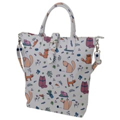 Funny Cats Buckle Top Tote Bag by SychEva