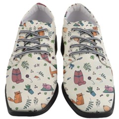 Funny Cats Women Heeled Oxford Shoes