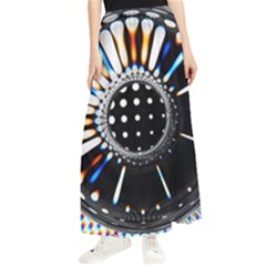 Digital Wheel Maxi Chiffon Skirt