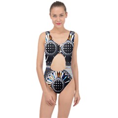 Digital Wheel Center Cut Out Swimsuit by Sparkle