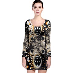 Fractal Jewerly Long Sleeve Bodycon Dress