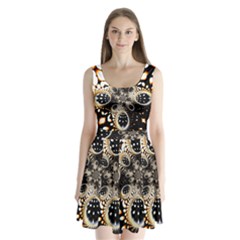 Fractal Jewerly Split Back Mini Dress 