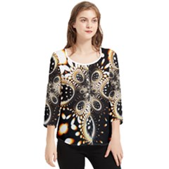 Fractal Jewerly Chiffon Quarter Sleeve Blouse by Sparkle