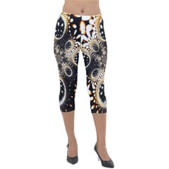 Fractal Jewerly Lightweight Velour Capri Leggings  by Sparkle