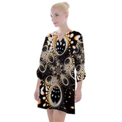 Fractal Jewerly Open Neck Shift Dress