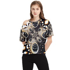 Fractal Jewerly One Shoulder Cut Out Tee by Sparkle