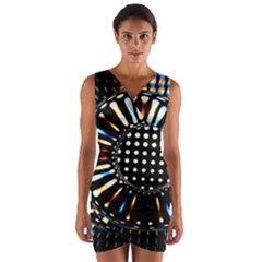 Digital Watch Wrap Front Bodycon Dress