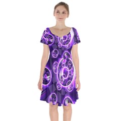 Fractal Illusion Short Sleeve Bardot Dress