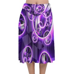 Fractal Illusion Velvet Flared Midi Skirt