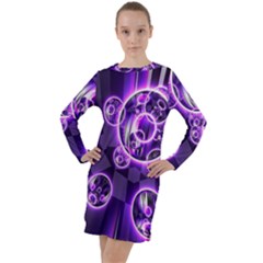 Fractal Illusion Long Sleeve Hoodie Dress