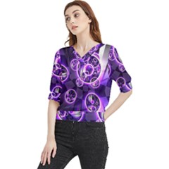 Fractal Illusion Quarter Sleeve Blouse