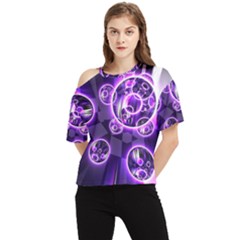 Fractal Illusion One Shoulder Cut Out Tee