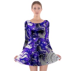 Fractal Lava Long Sleeve Skater Dress