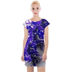 Fractal Lava Cap Sleeve Bodycon Dress