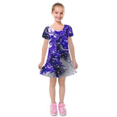 Fractal Lava Kids  Short Sleeve Velvet Dress