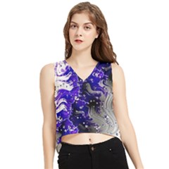 Fractal Lava V-neck Cropped Tank Top