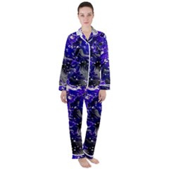 Fractal Lava Satin Long Sleeve Pajamas Set by Sparkle