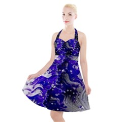 Fractal Lava Halter Party Swing Dress 