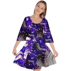 Fractal Lava Velour Kimono Dress by Sparkle