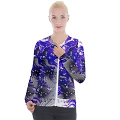 Fractal Lava Casual Zip Up Jacket by Sparkle