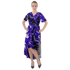 Fractal Lava Front Wrap High Low Dress