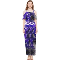 Fractal Lava Draped Sleeveless Chiffon Jumpsuit