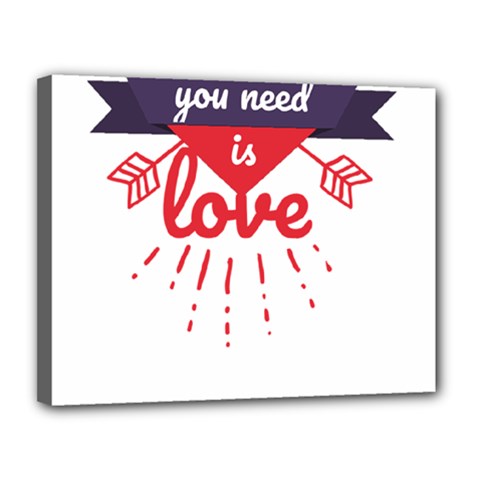 All You Need Is Love Canvas 14  X 11  (stretched) by DinzDas