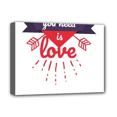 All You Need Is Love Deluxe Canvas 16  X 12  (stretched)  by DinzDas