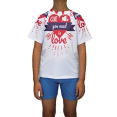 All You Need Is Love Kids  Short Sleeve Swimwear