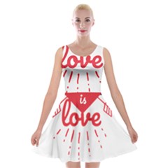 All You Need Is Love Velvet Skater Dress by DinzDas