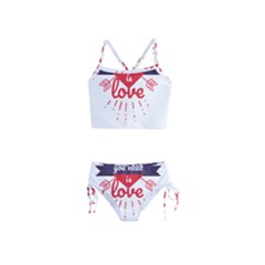 All You Need Is Love Girls  Tankini Swimsuit by DinzDas