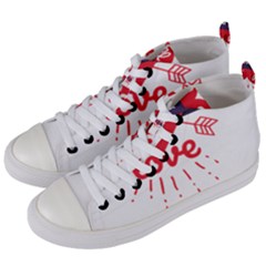 All You Need Is Love Women s Mid-top Canvas Sneakers by DinzDas