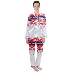 All You Need Is Love Satin Long Sleeve Pajamas Set by DinzDas