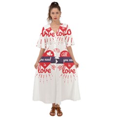 All You Need Is Love Kimono Sleeve Boho Dress by DinzDas