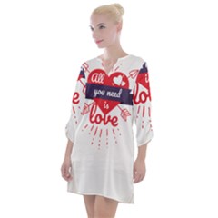 All You Need Is Love Open Neck Shift Dress