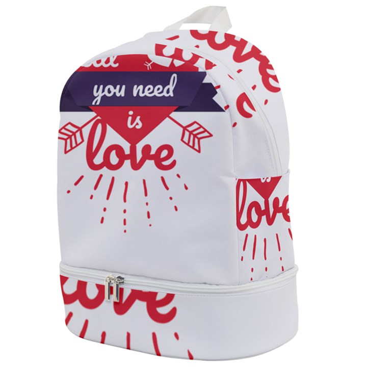 all you need is love Zip Bottom Backpack