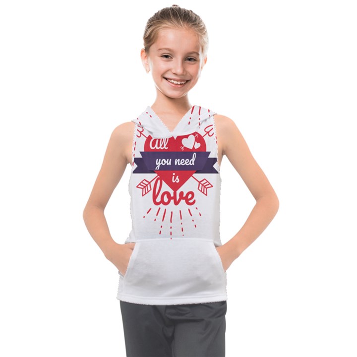 all you need is love Kids  Sleeveless Hoodie