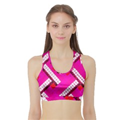 Pop Art Mosaic Sports Bra With Border by essentialimage365