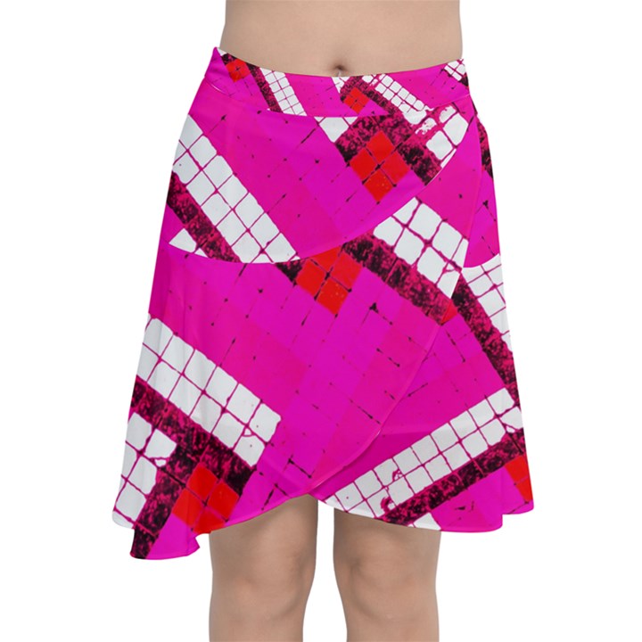 Pop Art Mosaic Chiffon Wrap Front Skirt