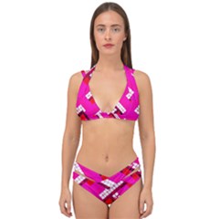 Pop Art Mosaic Double Strap Halter Bikini Set by essentialimage365