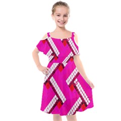 Pop Art Mosaic Kids  Cut Out Shoulders Chiffon Dress by essentialimage365