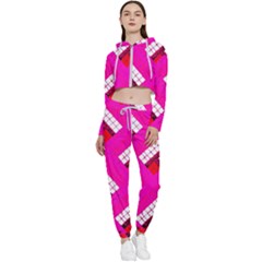 Pop Art Mosaic Cropped Zip Up Lounge Set