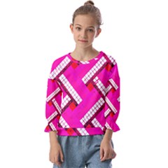 Pop Art Mosaic Kids  Cuff Sleeve Top