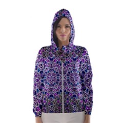 Digital Painting Drawing Of Flower Power Women s Hooded Windbreaker by pepitasart